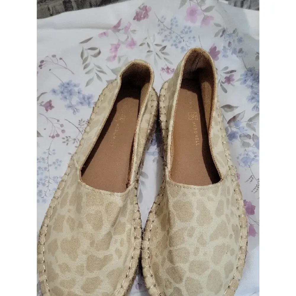 Michelle McDowell The Mave Leopard Print Espadrille Flats Slip On Shoe, Womens 9
